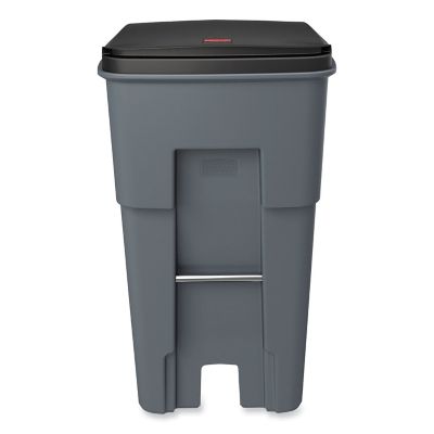 Image showing  BRUTE 65 gal. Rollout Heavy-Duty Square Poly Waste Container, Gray