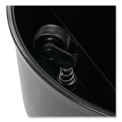 Image showing  2-Step Rolling Step Stool, Curved Design, Retracting Casters, Black