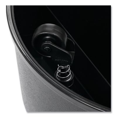 Image showing  2-Step Rolling Step Stool, Curved Design, Retracting Casters, Blue