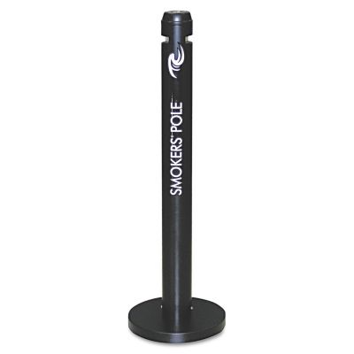 Rubbermaid 0.9 gal. Smoker's Pole, Round, Steel, Black