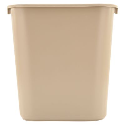 Rubbermaid 7 gal. Desk-side Plastic Wastebasket, Rectangular, Beige