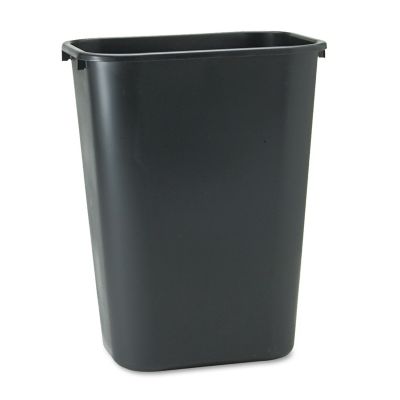 Rubbermaid 10.25 gal. Desk-side Plastic Wastebasket, Rectangular, Black