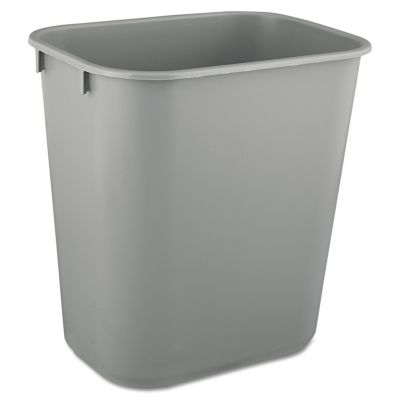 Rubbermaid Commercial Deskside Plastic Wastebasket, Gray - 10 gal