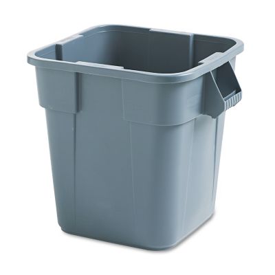 Rubbermaid 28 gal. Brute Trash Container, Square, Polyethylene, Gray