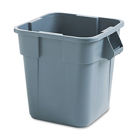 Rubbermaid 28 gal. Brute Trash Container, Square, Polyethylene, Gray