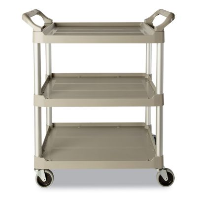 Rubbermaid 3-Shelf 200 lb. Capacity Service Cart, 18.63 in. x 33.63 in. x 37.75 in., Off-White