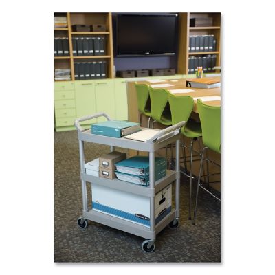 Image showing  3-Shelf 200 lb. Capacity Service Cart, 18.63 in. x 33.63 in. x 37.75 in., Off-White