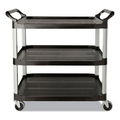 Rubbermaid 3-Shelf 200 lb. Capacity Service Cart, 18.63 in. x 33.63 in. x 37.75 in., Black