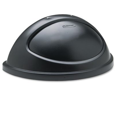 Rubbermaid Untouchable Plastic Half-Round Receptacle Lid, 21.38 in. x 12.38 in. x 9.13 in., Black, Plastic