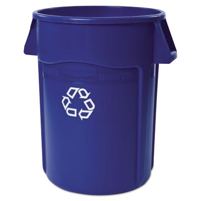 Rubbermaid 44 gal. Brute Recycling Container, Round, Blue