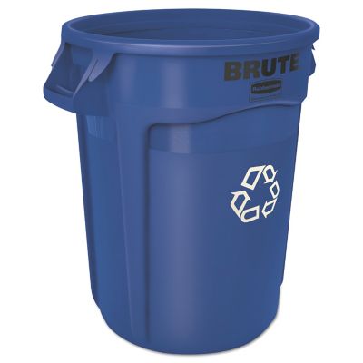 Rubbermaid 32 gal. Brute Recycling Container, Round, Blue