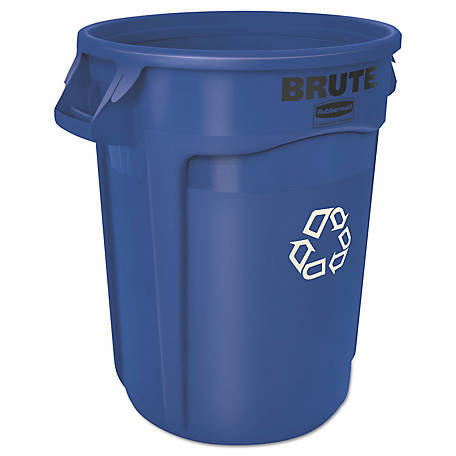 Rubbermaid 32 gal. Brute Recycling Container, Round, Blue