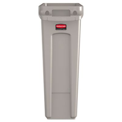 Image showing  23 gal. Slim Jim Trash Can Receptacle with Venting Channels, Beige