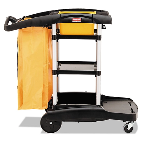 Rubbermaid High Capacity Cleaning Cart, 21.75 in. x 49.75 in. x 38.38 in., Black