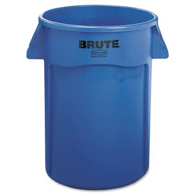 Rubbermaid 44 gal. Brute Vented Trash Receptacle, Round, Blue