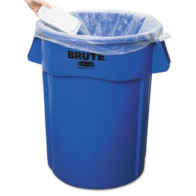 Image showing  BRUTE 44 gal. Round Vented Trash Receptacle, Blue
