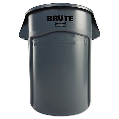 Rubbermaid 44 gal. Brute Vented Trash Receptacle, Round, Gray
