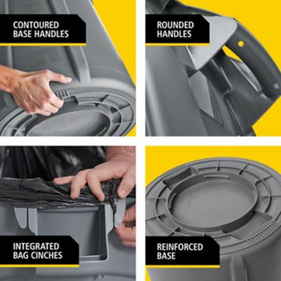 Image showing  BRUTE 44 gal. Round Vented Trash Receptacle, Gray