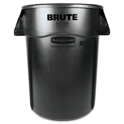 Rubbermaid BRUTE 44 gal. Round Vented Trash Receptacle, Black