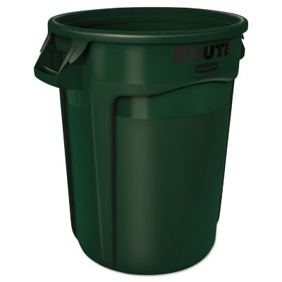 Image showing  BRUTE 32 gal. Round Plastic Trash Container, Dark Green