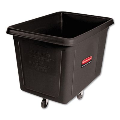 Rubbermaid 149 gal. Cube Waste Truck, Rectangular, Black, 600 lb. Capacity