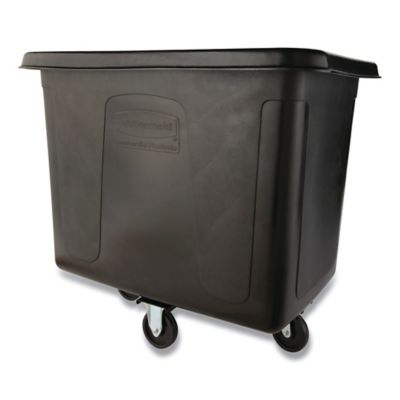 Image showing  12 cu. ft. Metal Frame Poly Cube Waste Truck with 400 lb. Capacity, Black
