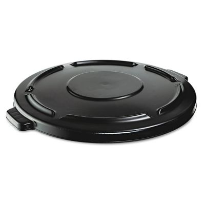 Rubbermaid Vented Round Brute Container Lid, 24.5 x 1.5 in., Black, Plastic