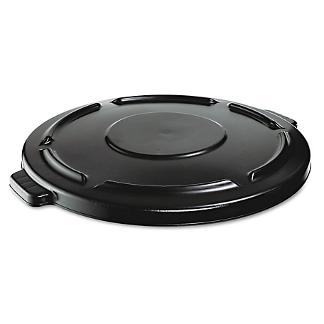 Rubbermaid Vented Round Brute Container Lid, 24.5 x 1.5 in., Black, Plastic