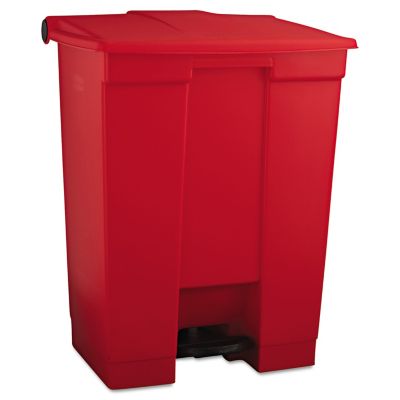 Rubbermaid 18 gal. Indoor Utility Step-On Waste Container, Rectangular, Plastic, Red