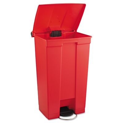 Image showing  23 gal. Indoor Plastic Utility Step-On Waste Container, Red