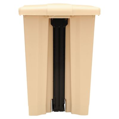 Image showing  12 gal. Indoor Plastic Utility Step-On Waste Container, Beige