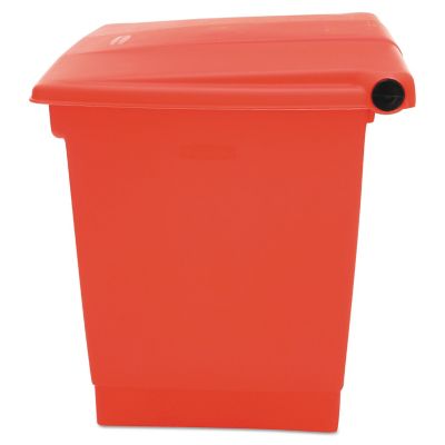 Image showing  8 gal. Indoor Plastic Utility Step-On Waste Container, Red