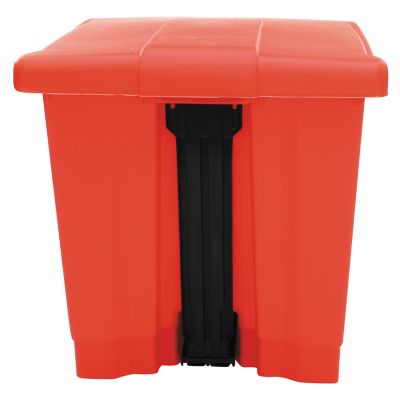 Image showing  8 gal. Indoor Plastic Utility Step-On Waste Container, Red