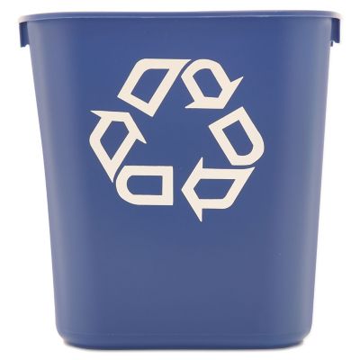 Rubbermaid 13.63 qt. Rectangular Desk-Side Recycling Container, Plastic, Blue