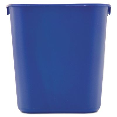 Image showing  13.63 qt. Rectangular Desk-Side Recycling Container, Plastic, Blue
