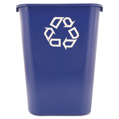 Rubbermaid 41.25 qt. Rectangular Desk-Side Recycling Container, Plastic, Blue