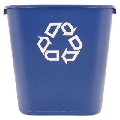 Rubbermaid 28.13 qt. Rectangular Desk-Side Recycling Container, Plastic, Blue