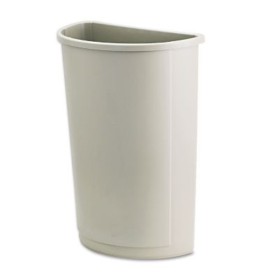 Rubbermaid 21 gal. Untouchable Half-Round Plastic Waste Container, Beige