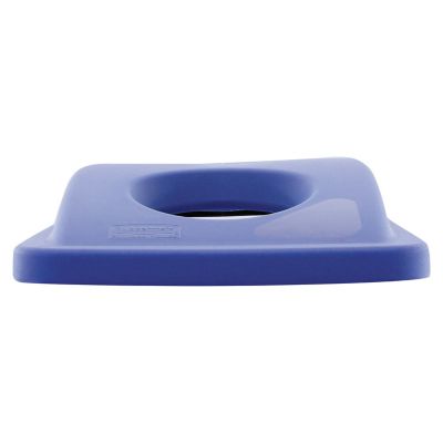 Image showing  Rectangular Plastic Lid for Slim Jim Bottle Recycling Containers, 20.38 in. x 11.38 in. x 2.75 in., Blue