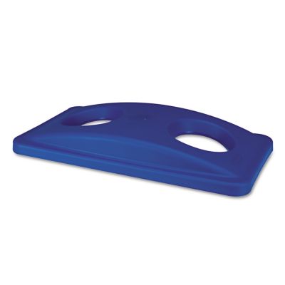 Image showing  Rectangular Plastic Lid for Slim Jim Bottle Recycling Containers, 20.38 in. x 11.38 in. x 2.75 in., Blue