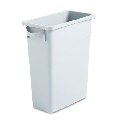 Image showing  15.9 gal. Slim Jim Plastic Waste Container with Handles, White
