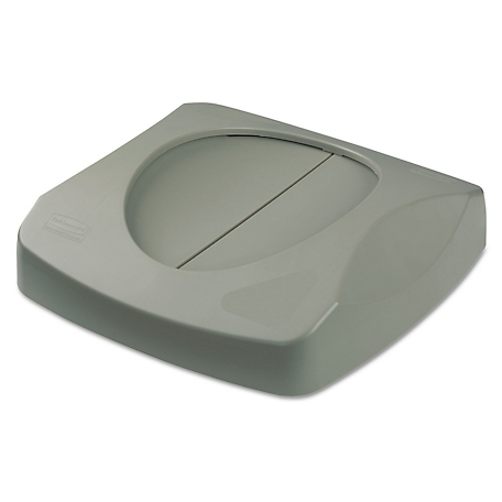Rubbermaid Swing Top Untouchable Recycling Center Lid, 16 in., Gray, Plastic, Square
