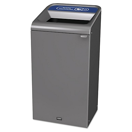Rubbermaid 23 gal. Configure Indoor Recycling Waste Receptacle, Gray, Mixed Recycling