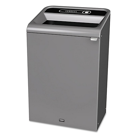 Rubbermaid 33 gal. Configure Indoor Recycling Waste Receptacle, Gray, Landfill