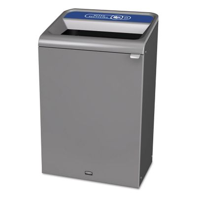 Rubbermaid 33 gal. Configure Indoor Recycling Waste Receptacle, Gray, Mixed Recycling -  RCP1961629