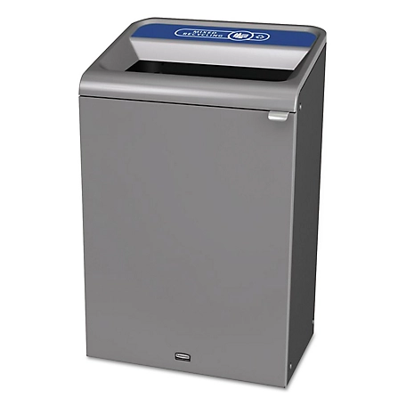 Rubbermaid 33 gal. Configure Indoor Recycling Waste Receptacle, Gray, Mixed Recycling