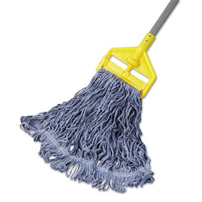 Image showing  Super Stitch Blend Wet Mop Head, Medium, Cotton/Synthetic, Blue, 6-Pack