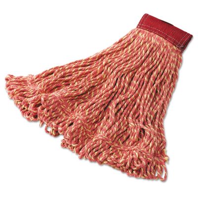 Rubbermaid Super Stitch Blend Mop Head, Cotton/Synthetic, Red, Large