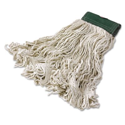 Rubbermaid Super Stitch Blend Mop Head, Cotton/Synthetic, White, Medium, 6/Carton