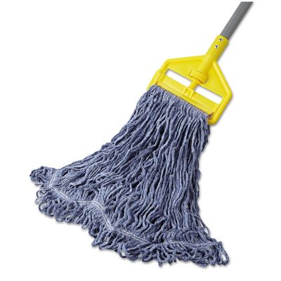 Image showing  Super Stitch Blend Mop Head, Large, Cotton/Synthetic, Blue, 6-Pack